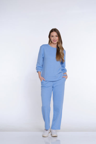 Jacquard Knit Ankle Pant - Women's - Cornflower