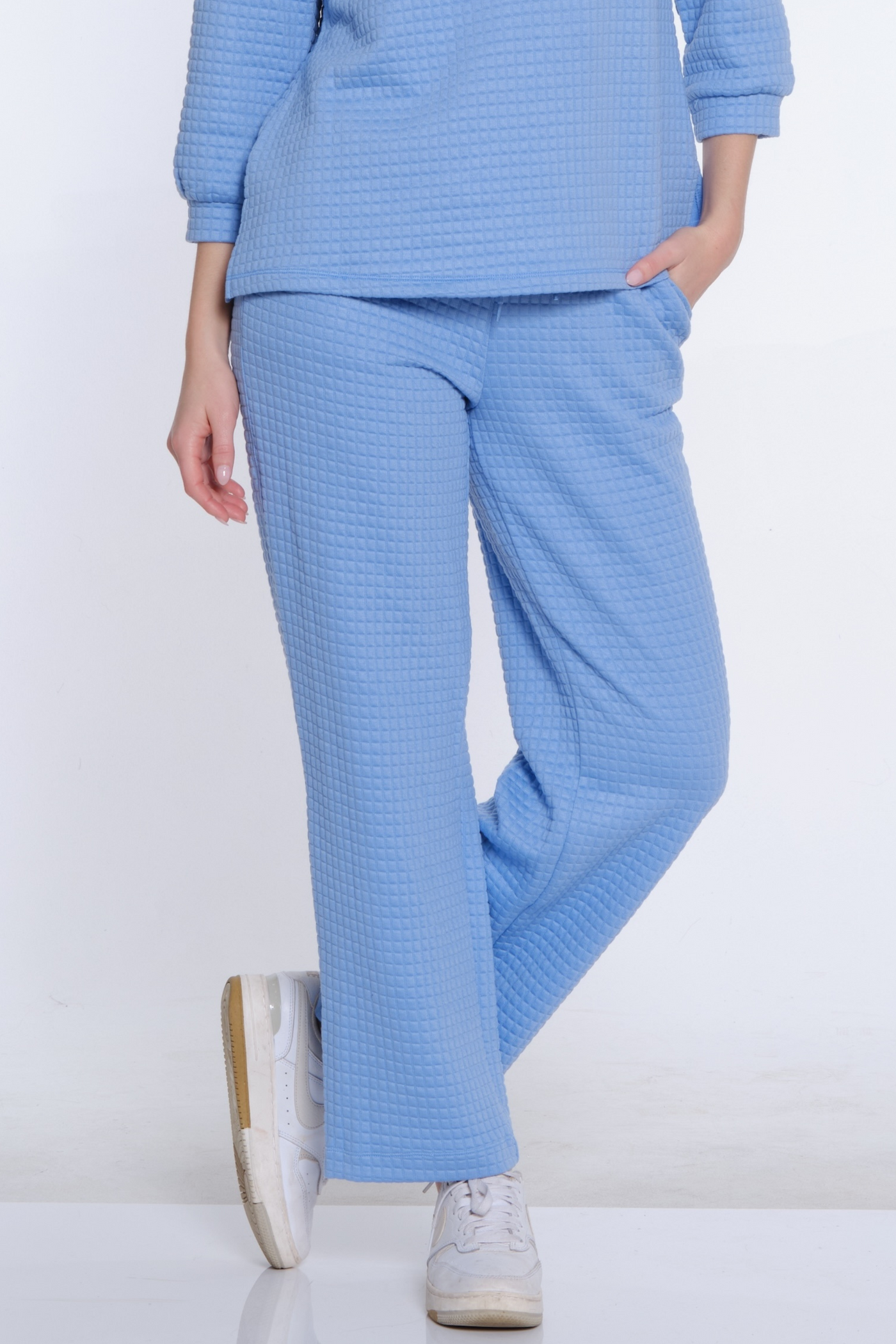 Jacquard Knit Ankle Pant - Cornflower