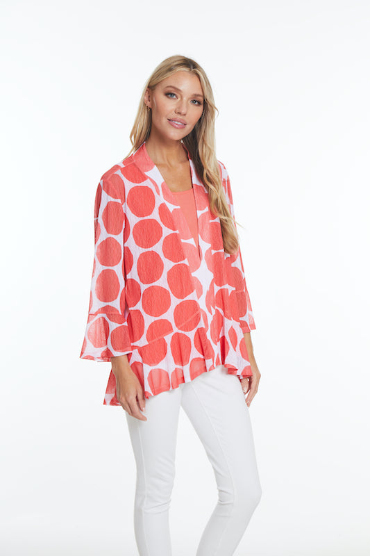 3/4 Sleeve Jacket - Women's - Pink Print
