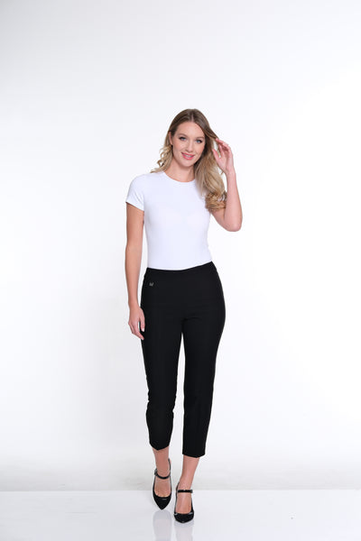 Woven Crop Pant- Black