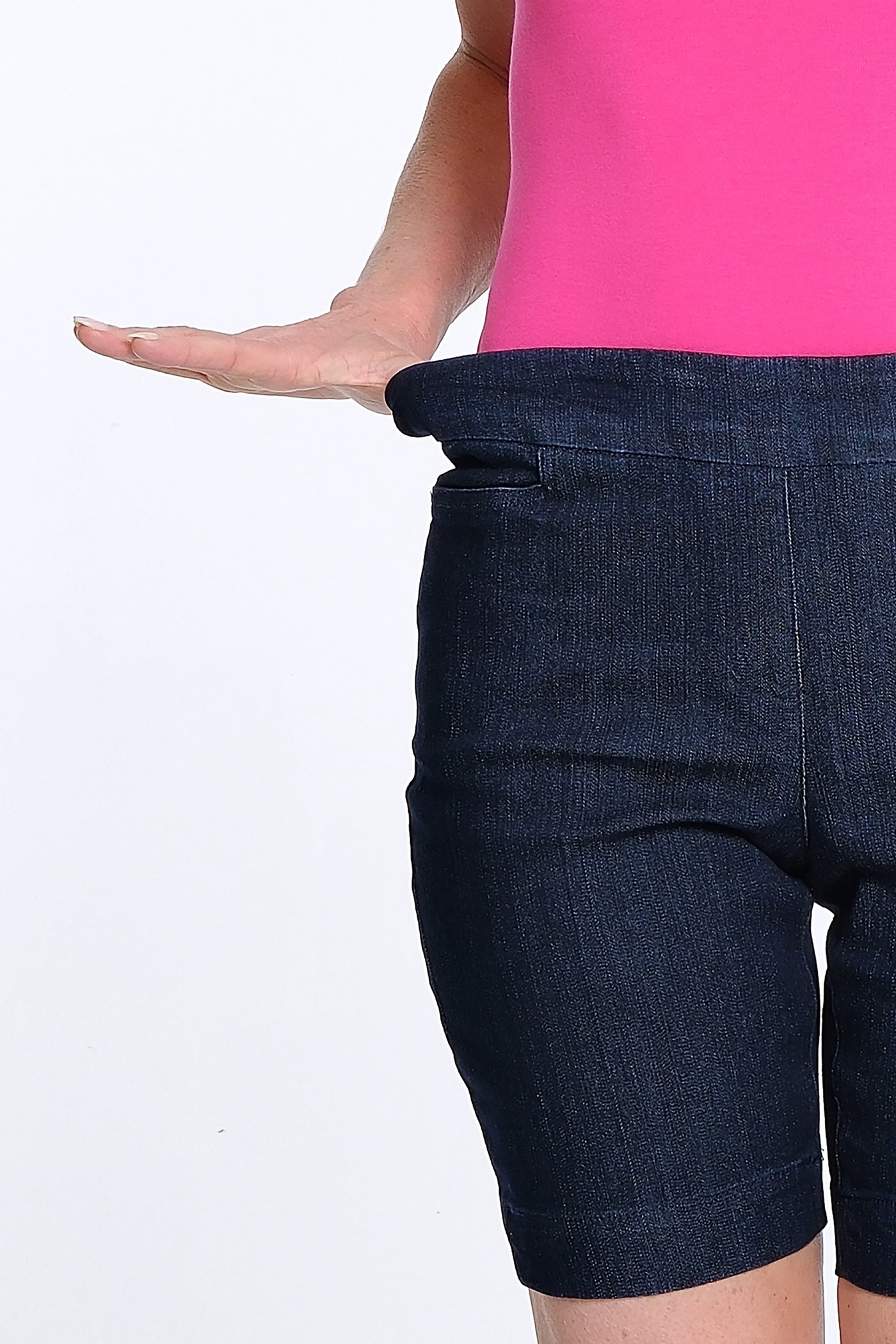 Pull On Denim Short with Real Pockets - Denim