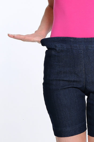 Pull On Denim Short with Real Pockets - Denim