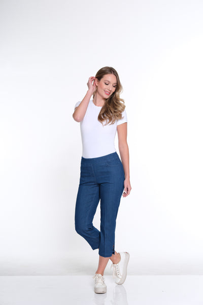 3-Strap Hem Pant- Light Indigo