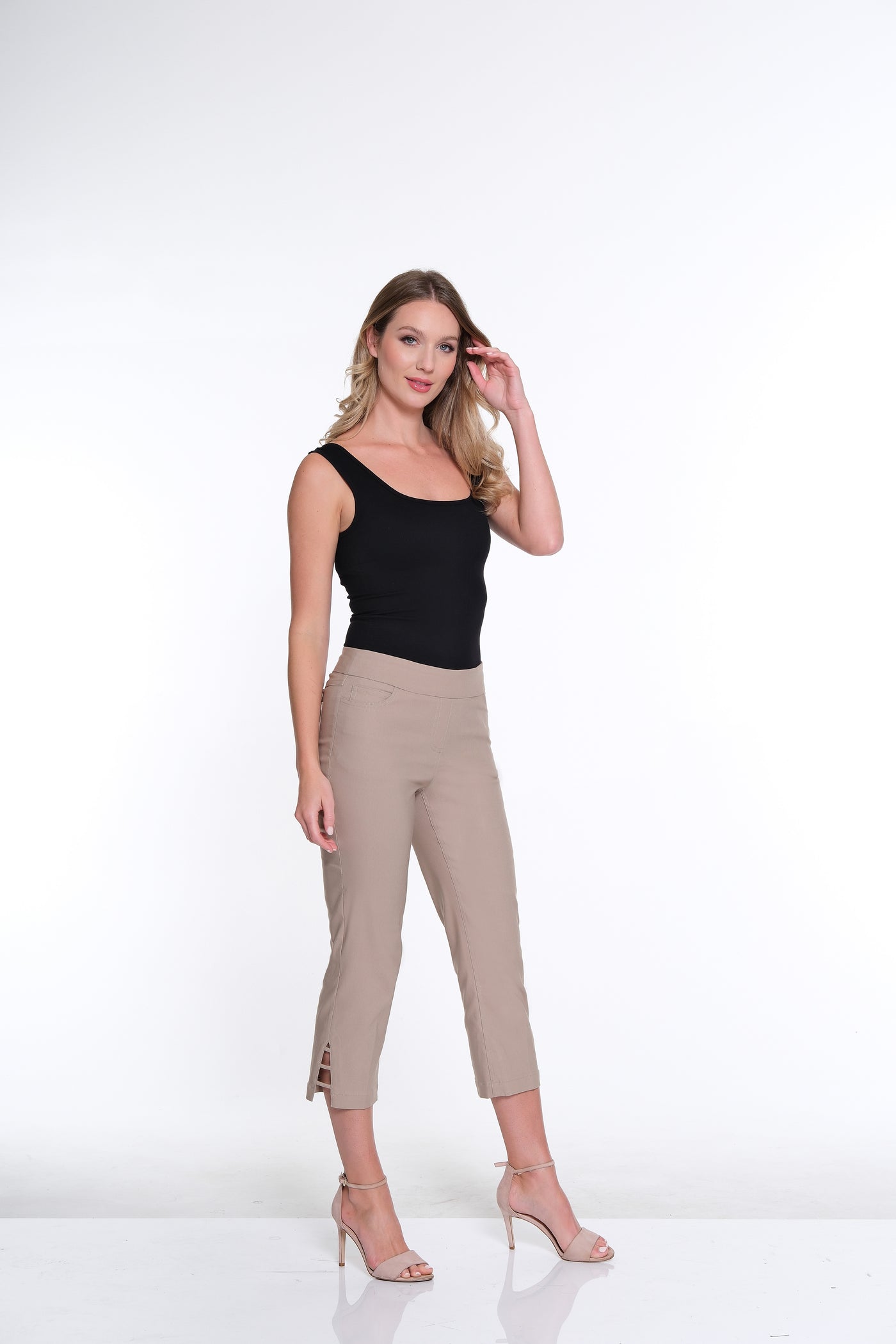 3-Strap Hem Pant- Stone