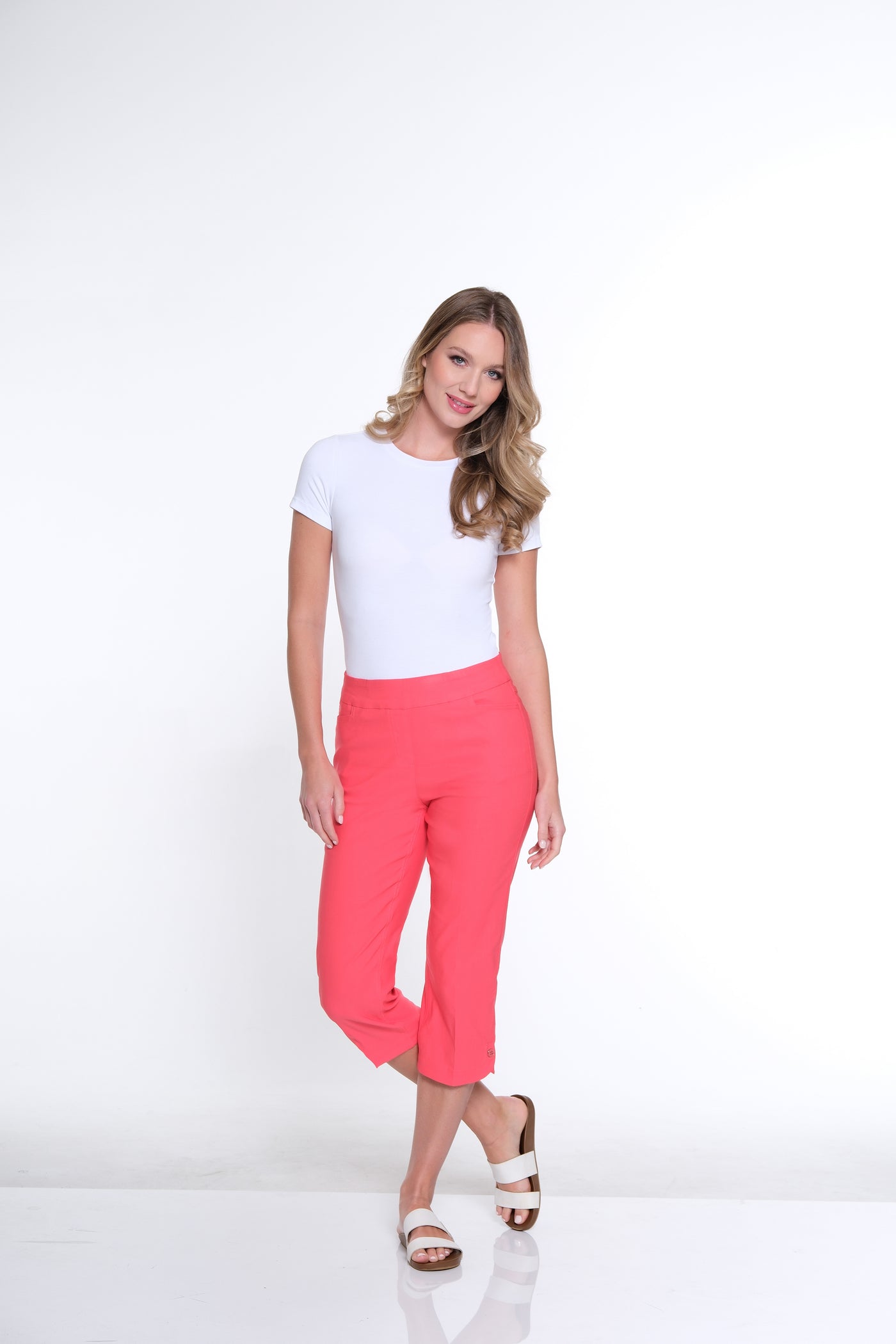 Solid Fine Line Capri- Watermelon