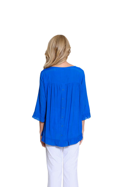 Ruffle Hem Woven Top - Petite - Bright Royal