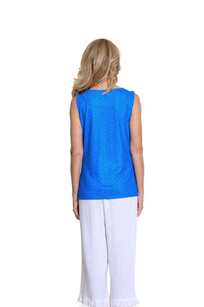 Print Slub Knit Tank - Blue Print