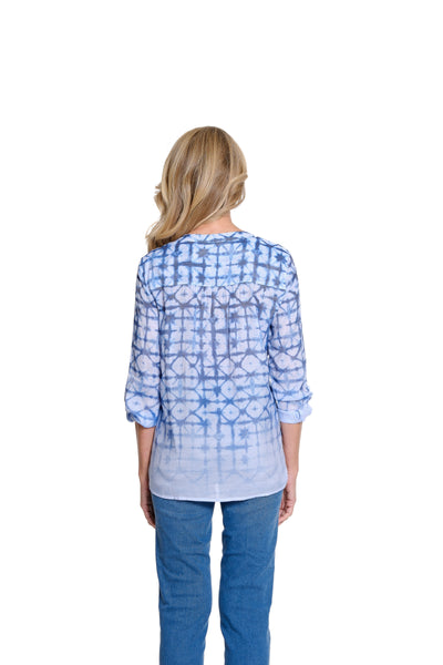 Ombre Print Shirt with Tie Waist - Multi