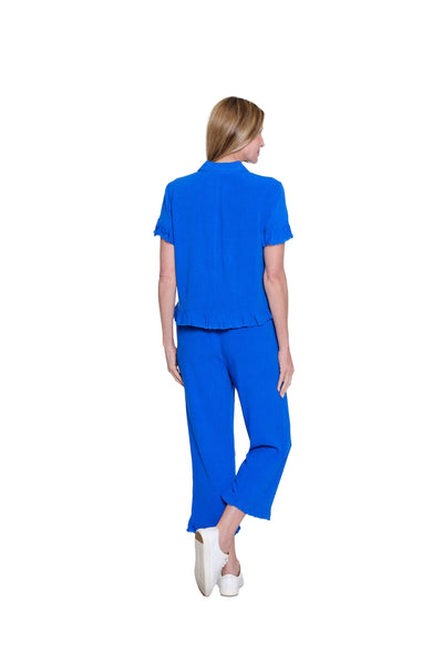 Ruffle Hem Jean Jacket - Plus - Bright Royal