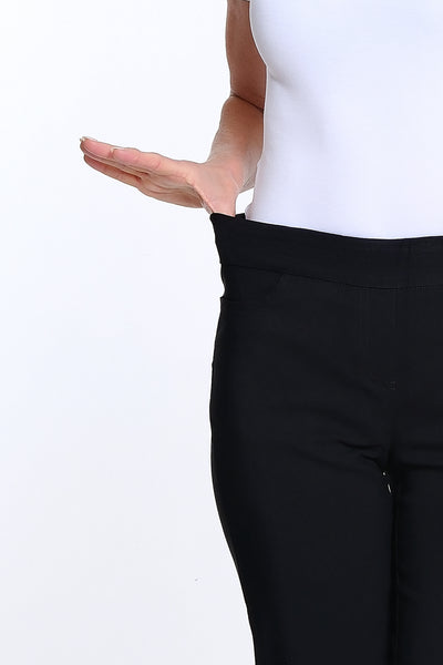 Denim Crop Pant with Detailed Hem - Black
