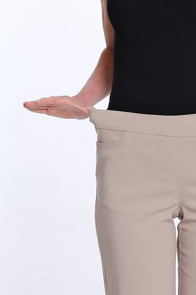 Denim Crop Pant with Detailed Hem - Stone