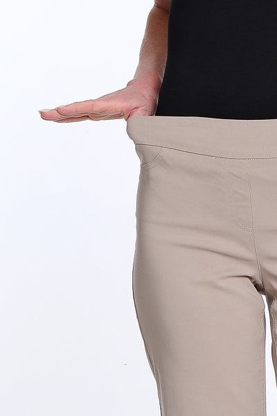 Capri Pant with Scallop Lace Hem - Stone