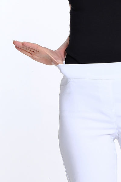 Capri Pant with Scallop Lace Hem - White