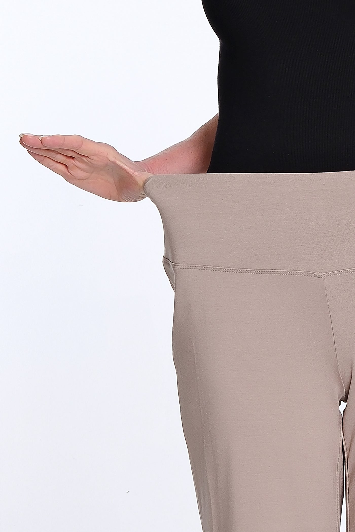 Wide Leg Knit Crop Pant - Stone