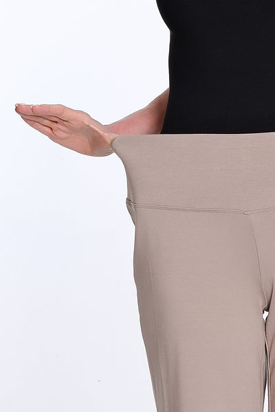 Wide Leg Knit Crop Pant - Stone