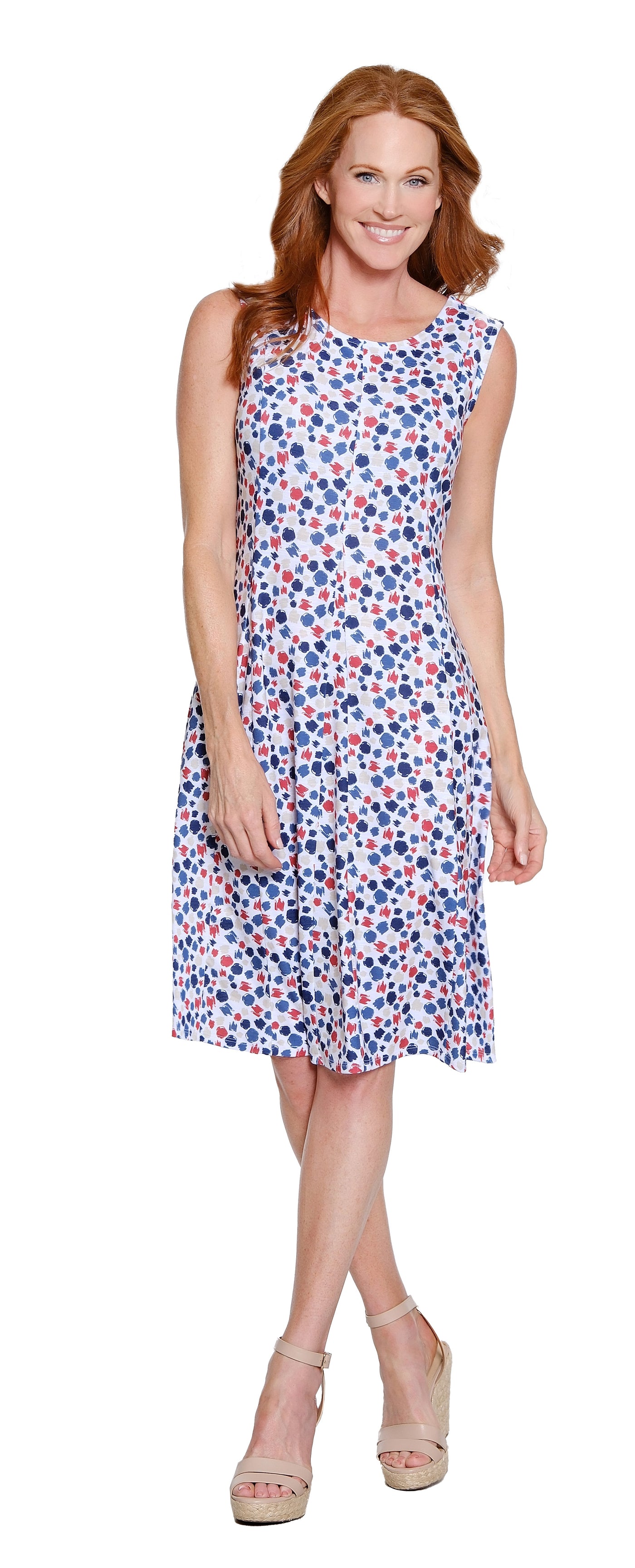 slub knit dress Multiples Floral Multi Scoop NK TANK Dress