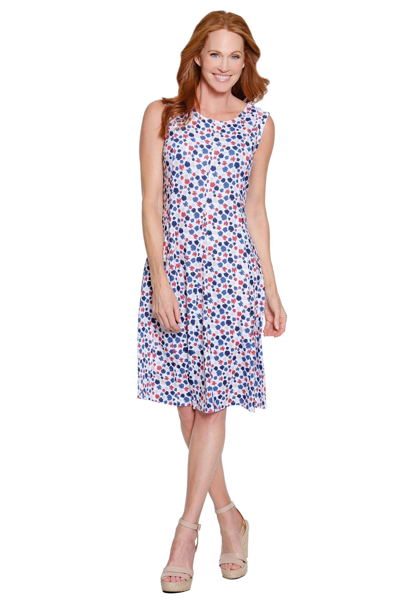 Printed Slub Knit Dress - Plus