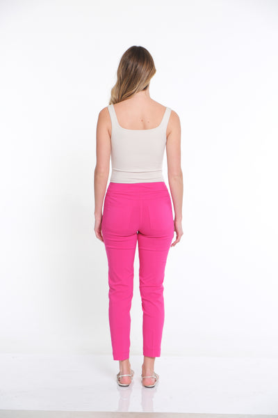 PULL-ON ANKLE PANT - Bright Fuchsia