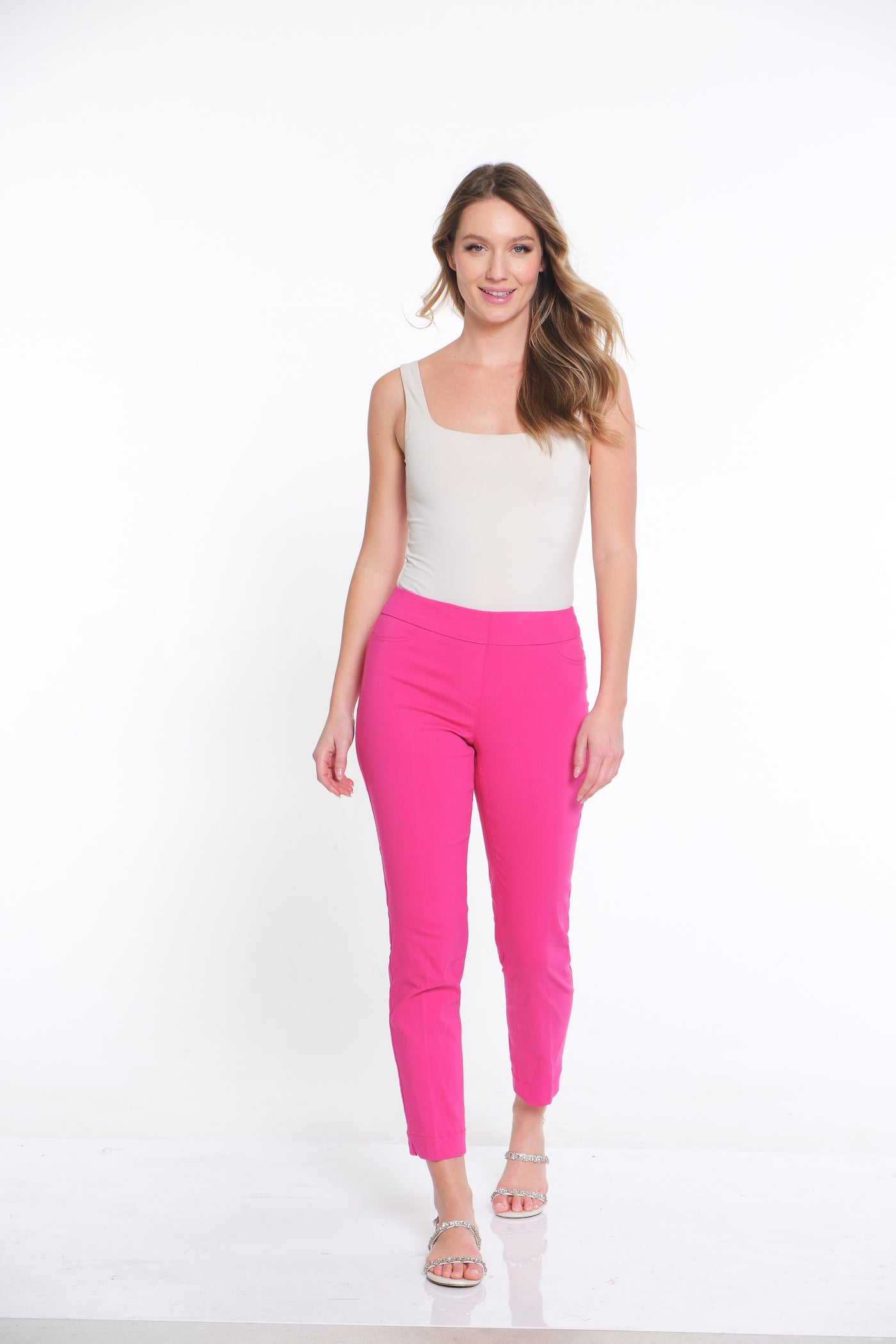 PULL-ON ANKLE PANT - Bright Fuchsia