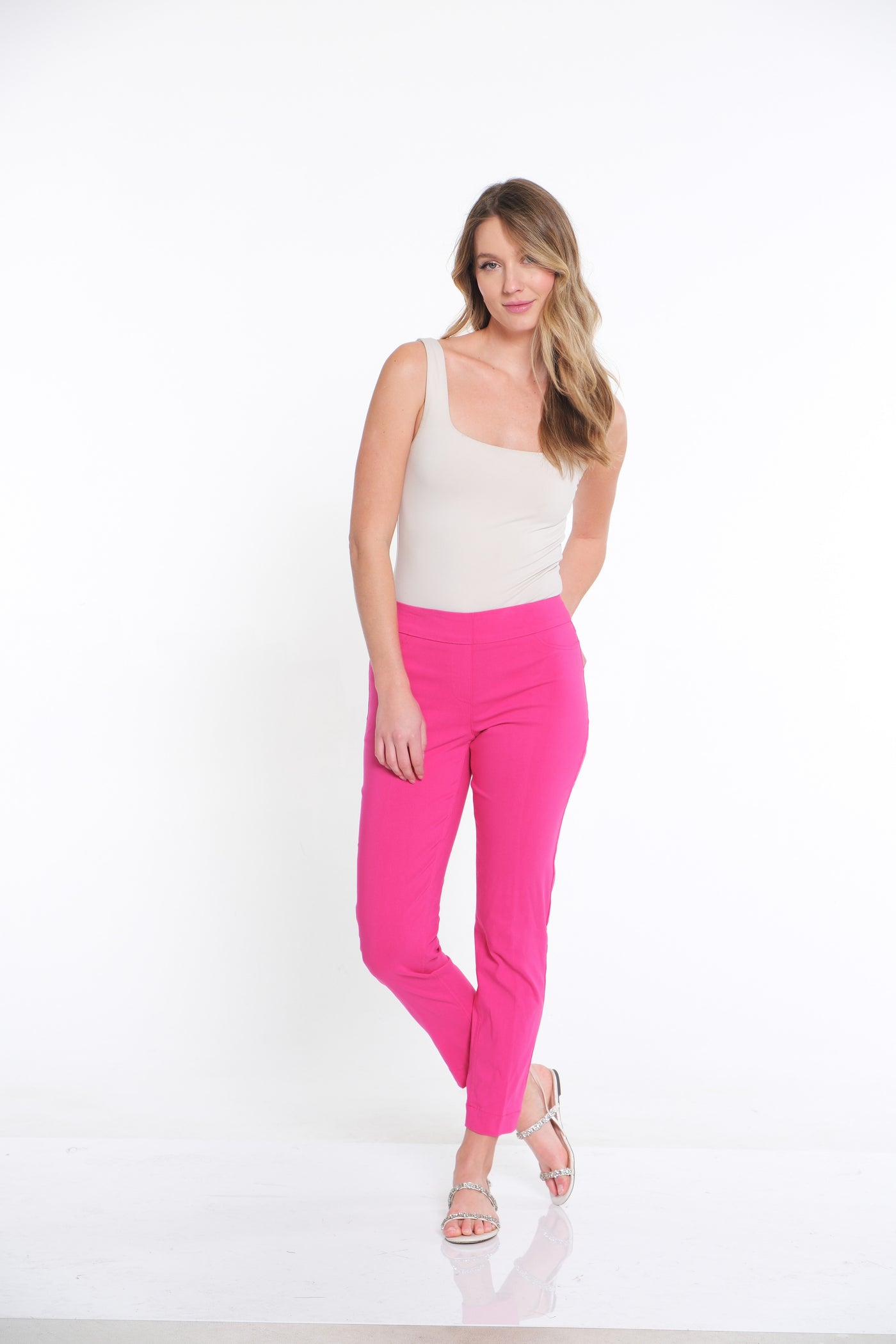 PULL-ON ANKLE PANT - Bright Fuchsia