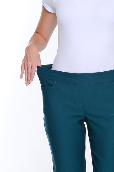 Solid Fine Line Twill Ankle Pant - Deep Green