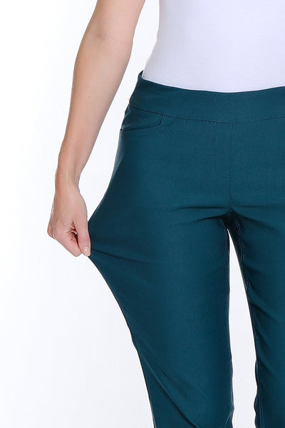 Solid Fine Line Twill Ankle Pant - Deep Green