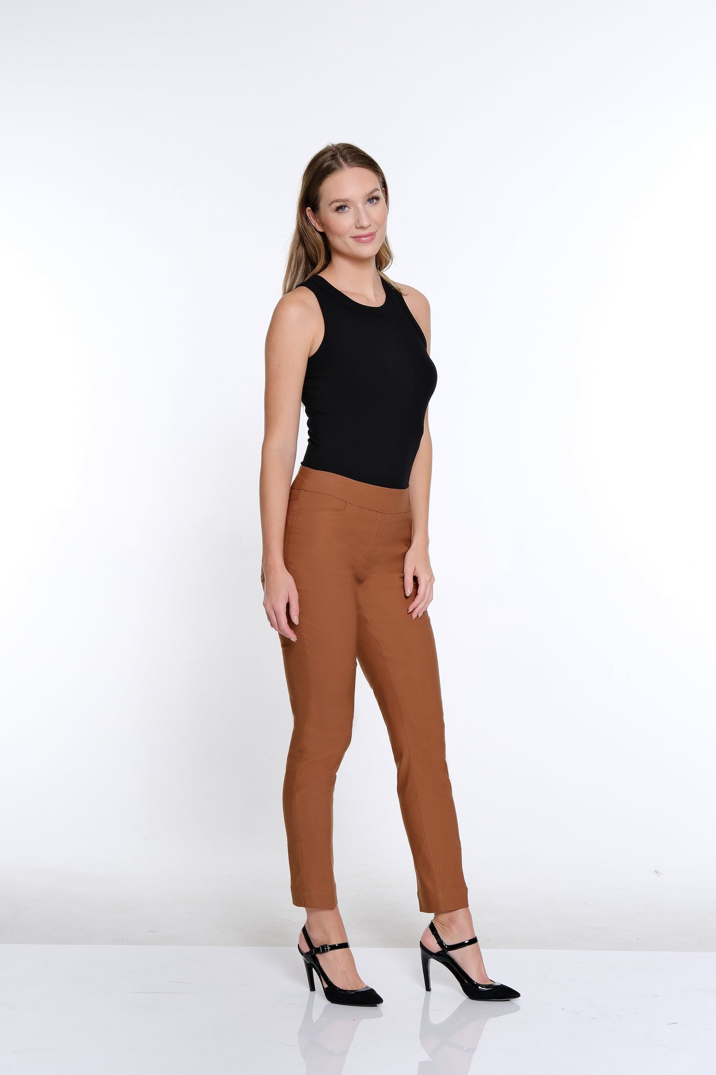 Pull On Ankle Pant- Bark