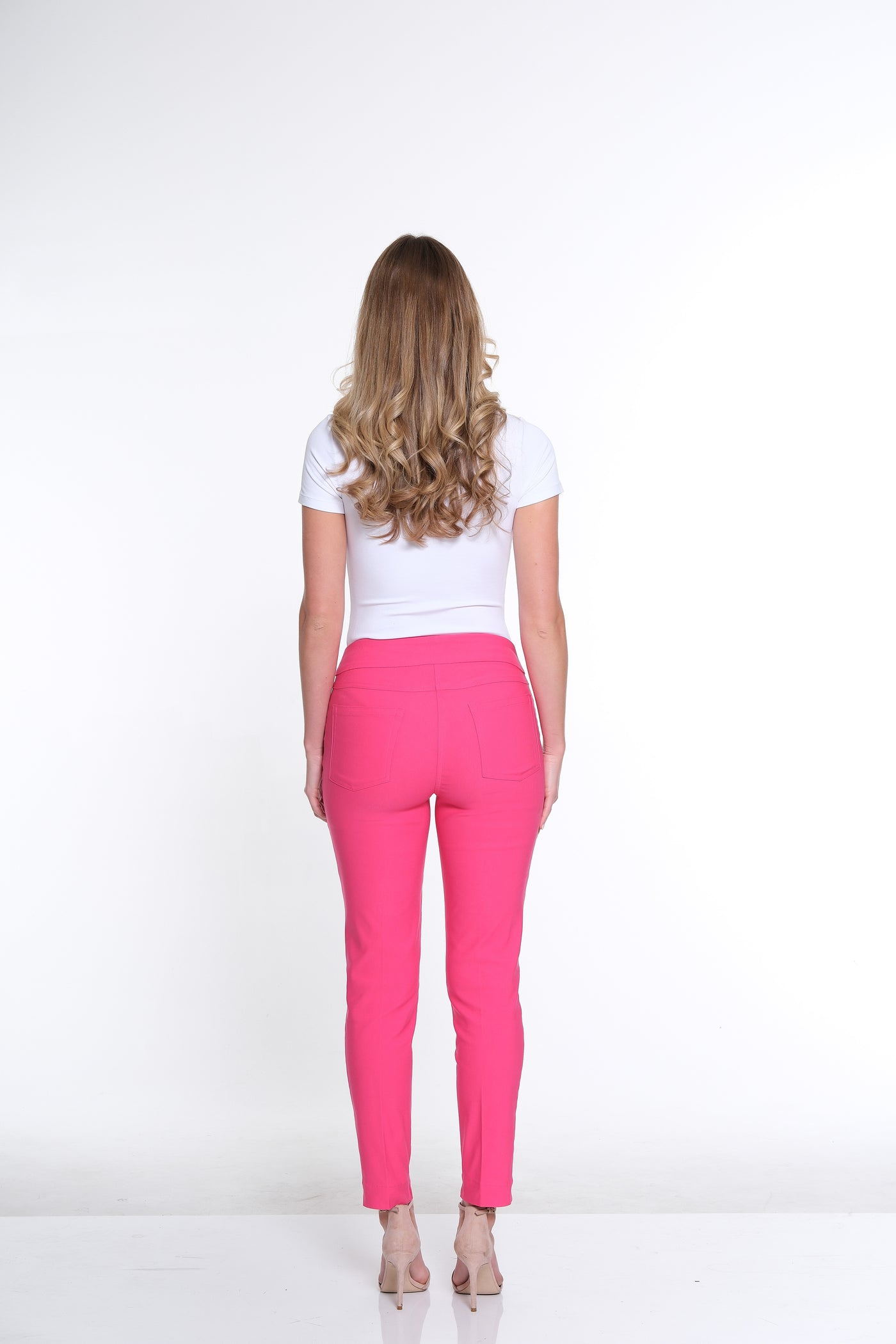 Solid Ankle Pant-Bright Pink