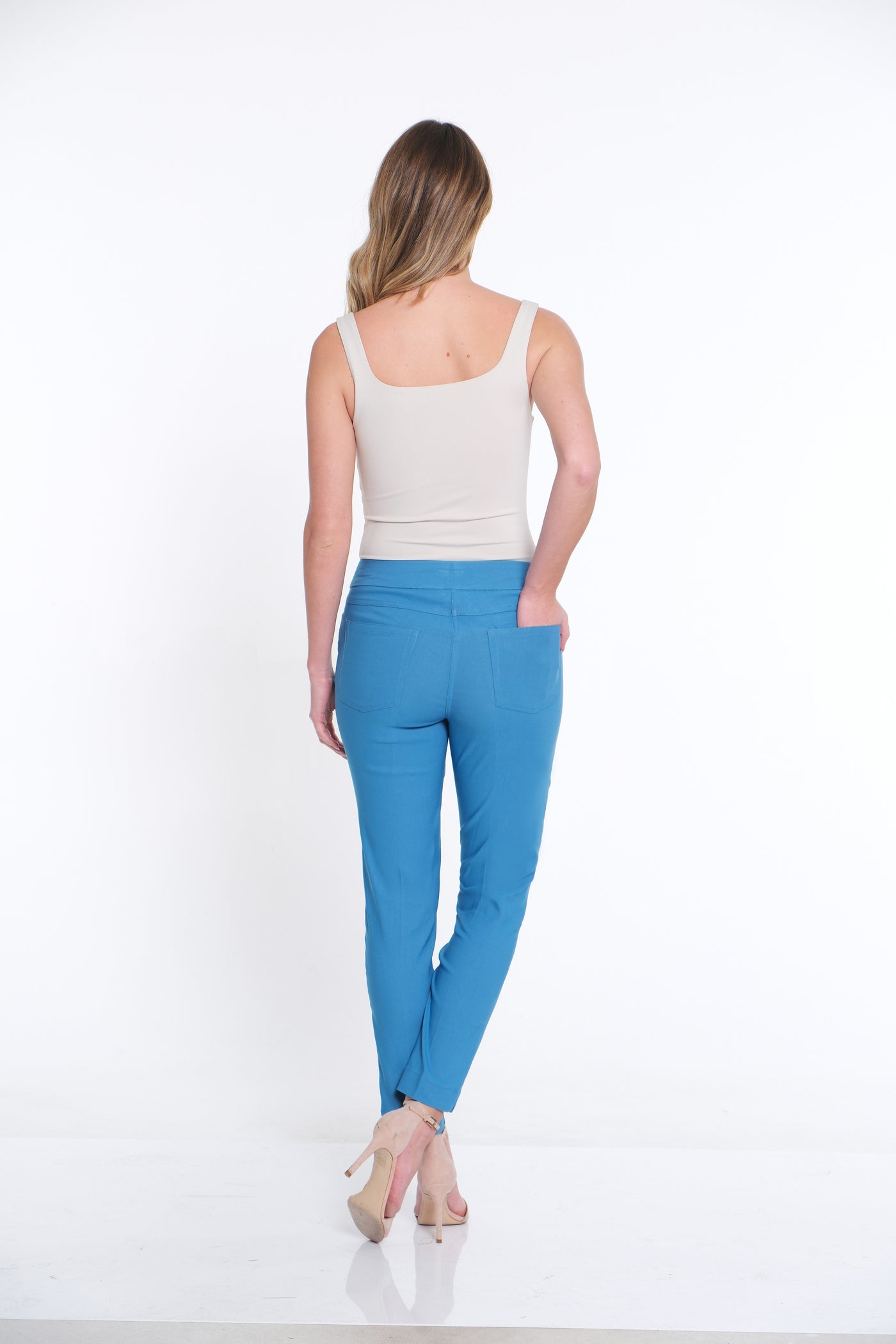 Solid Fine Line Twill Ankle Pant - Cornflower