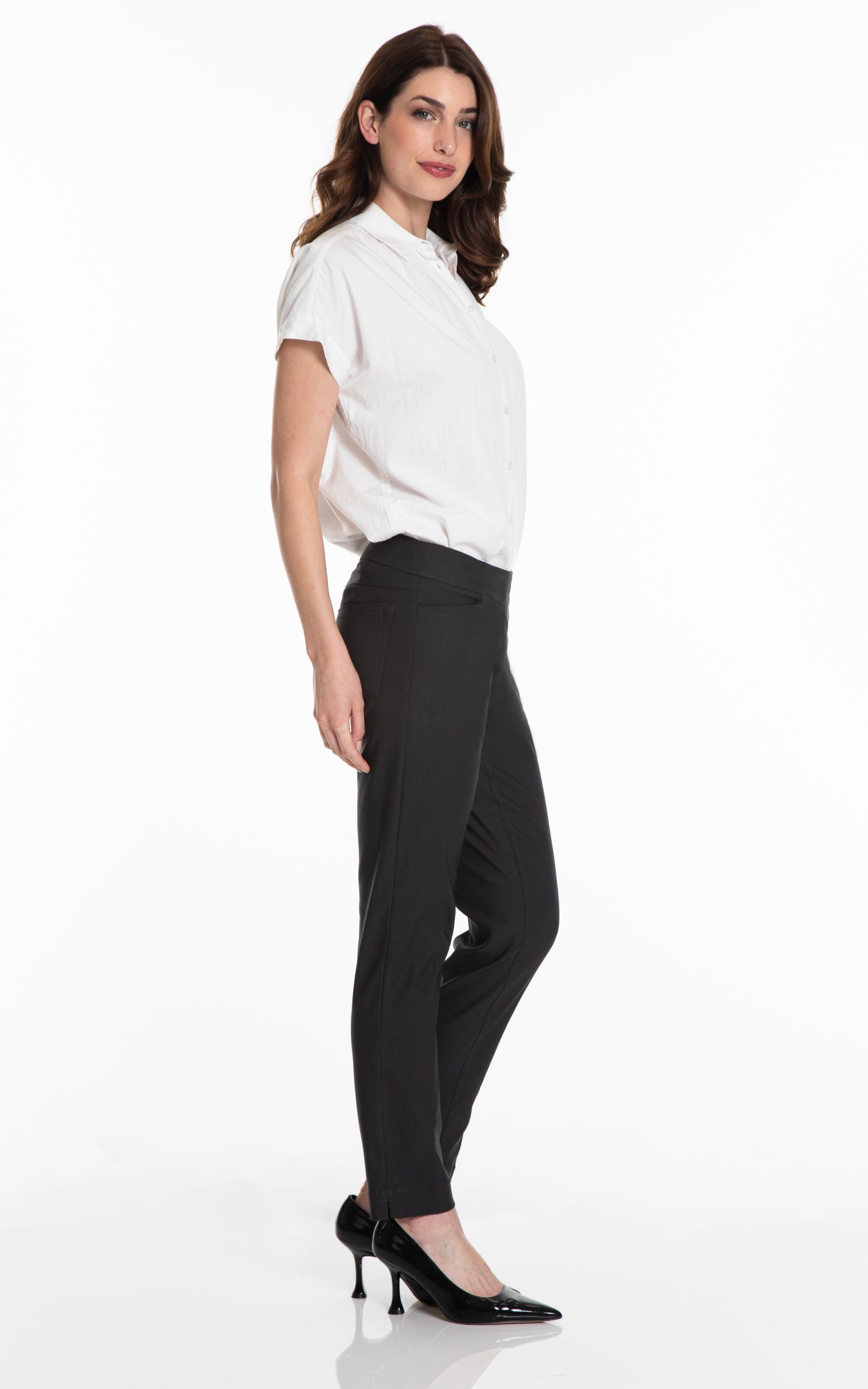 PULL-ON ANKLE PANT with REAL FRONT & BACK POCKETS - Deep Charcoal