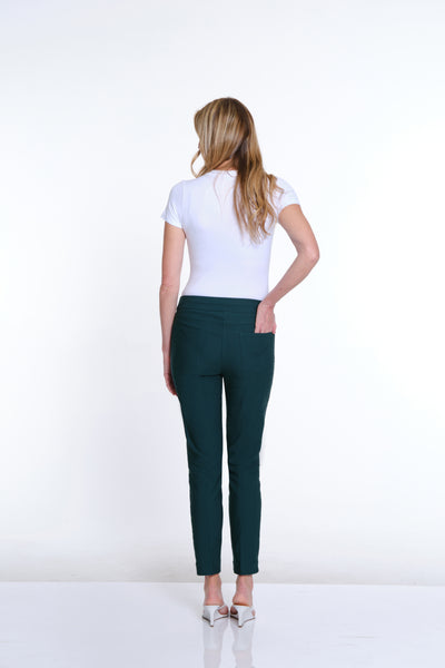 Pull-On Solid Fine Line Twill Ankle Pant - Women's - Rich Teal