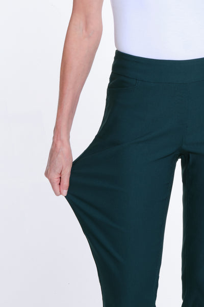 Pull-On Solid Fine Line Twill Ankle Pant - Women's - Rich Teal