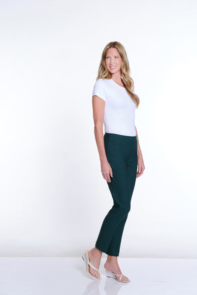 Pull-On Solid Fine Line Twill Ankle Pant - Women's - Rich Teal