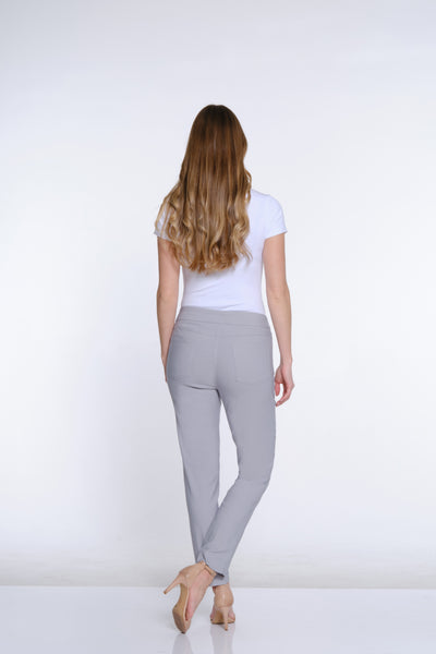 Solid Fine Line Twill Ankle Pant - Petite - Sky Grey