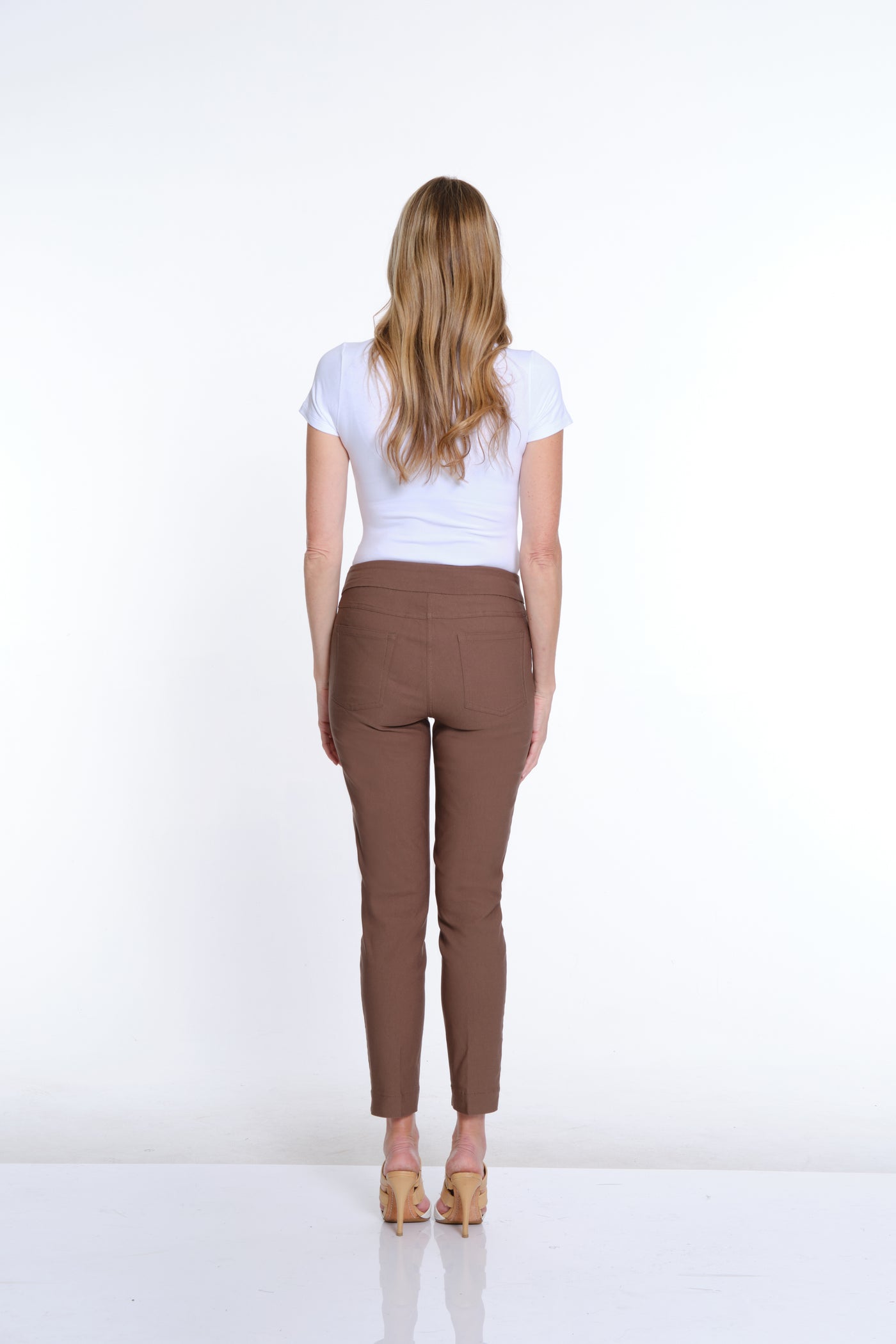 Pull-On Solid Fine Line Twill Ankle Pant - Women's - Truffle