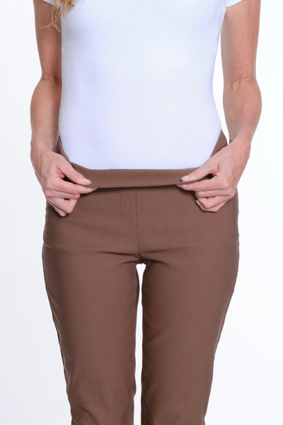 Pull-On Solid Fine Line Twill Ankle Pant - Women's - Truffle