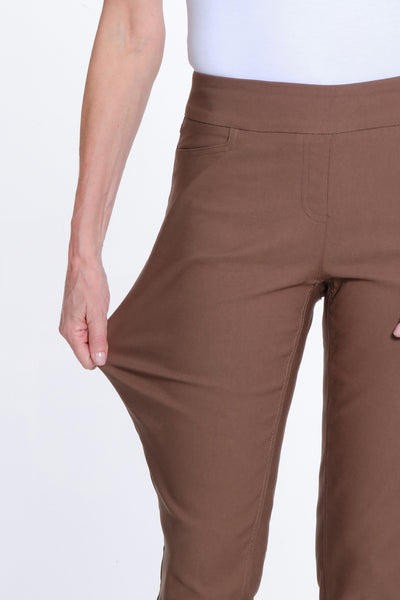 Pull-On Solid Fine Line Twill Ankle Pant - Women's - Truffle