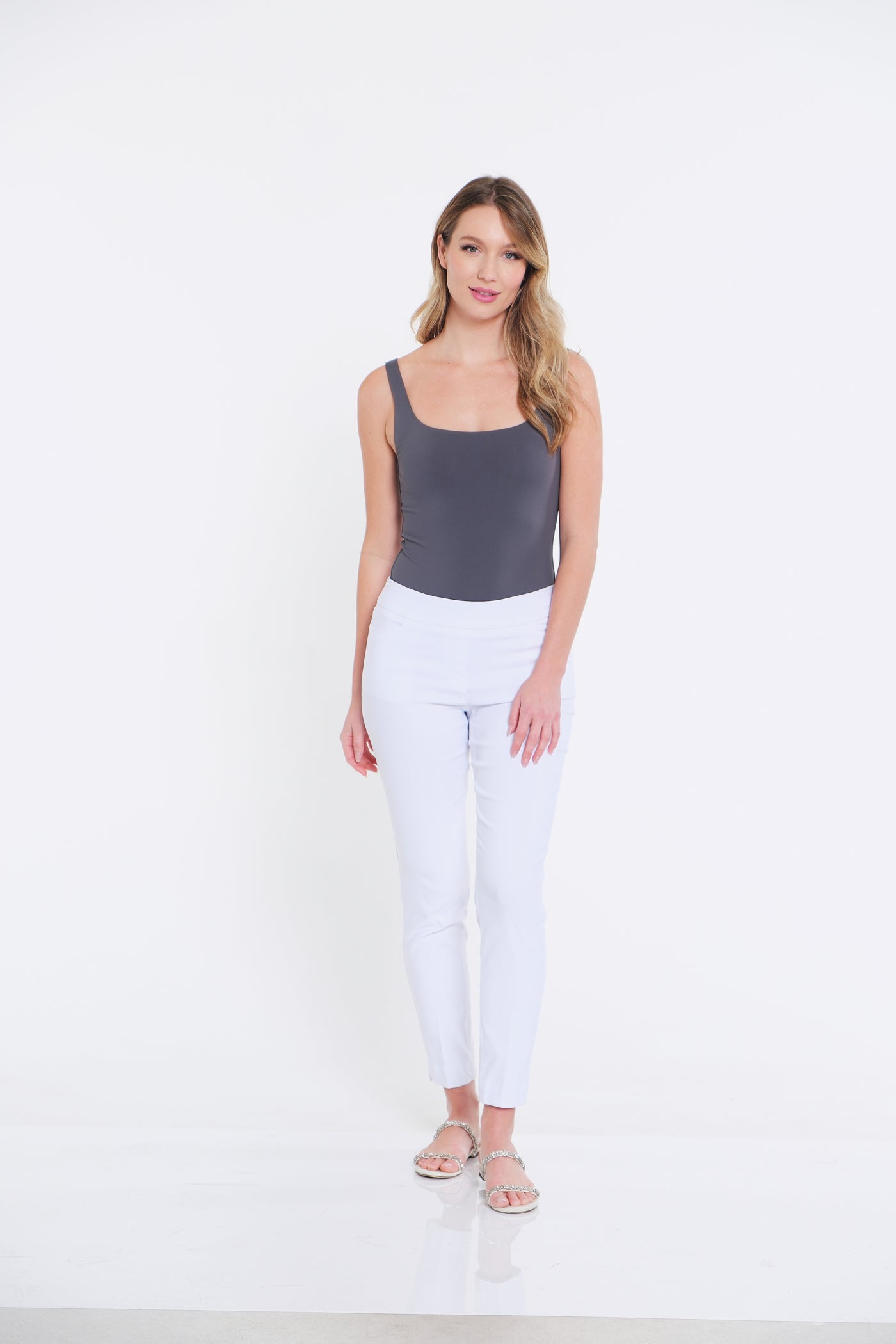 PLUS PULL-ON ANKLE PANT WITH REAL FRONT AND BACK POCKETS - Women's - White