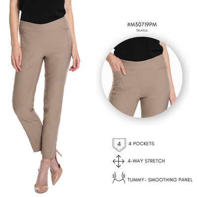 PULL-ON ANKLE PANT with REAL FRONT & BACK POCKETS - Truffle