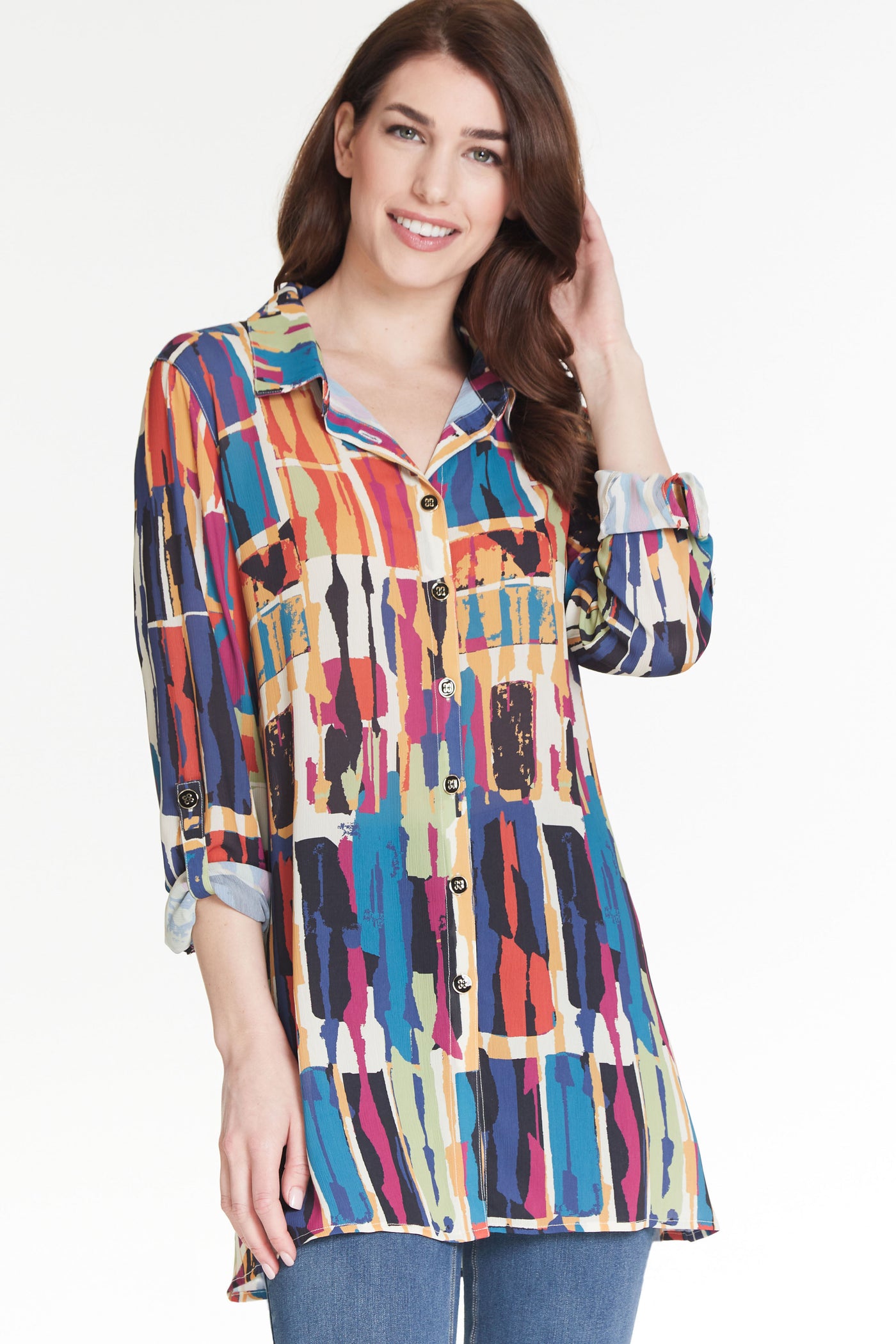 Crinkle Yoryu Shirt - Women's - Block Multi