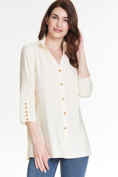 Crinkle Woven Shirt - Antique White