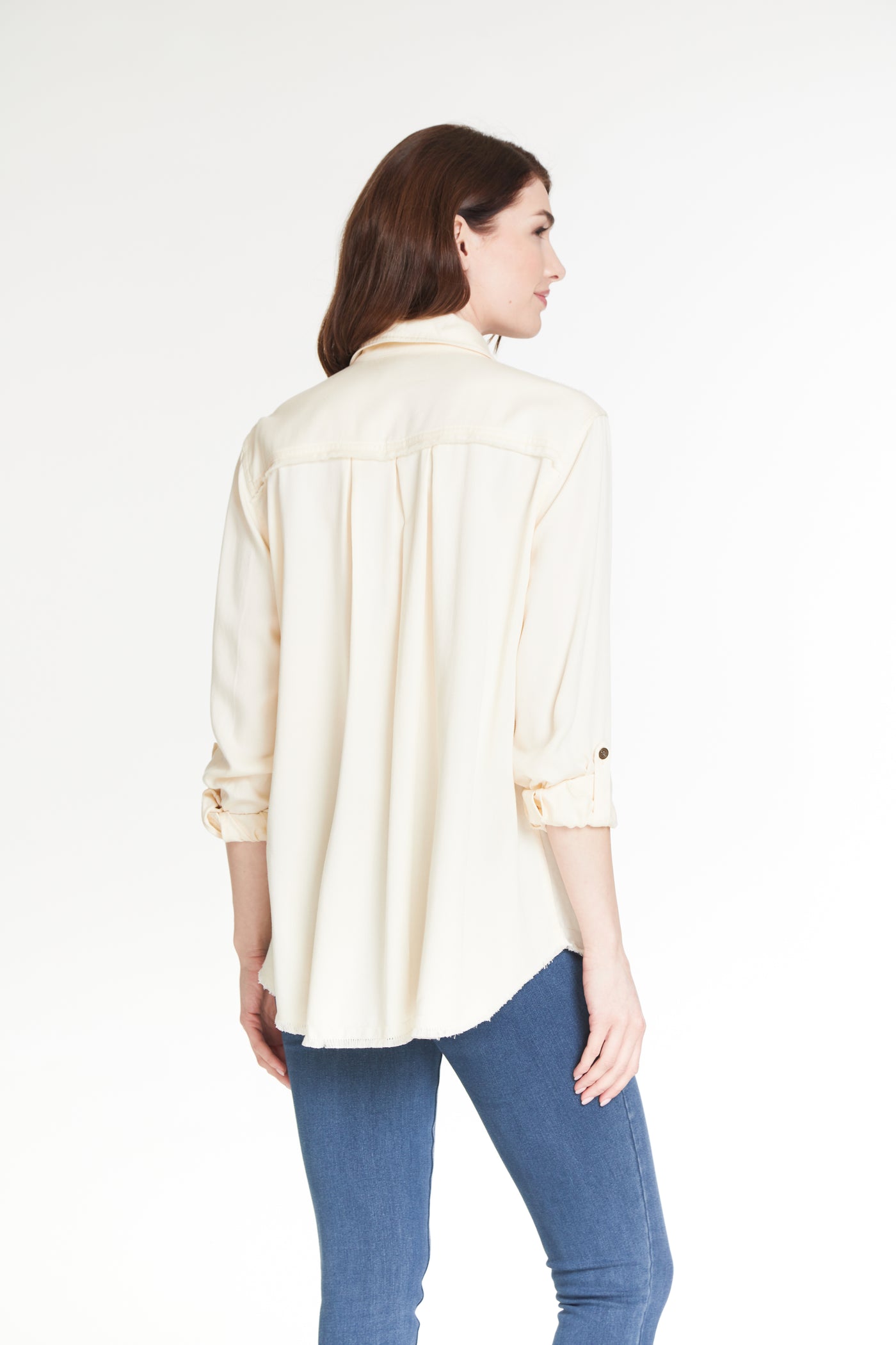 Fringed Twill Shirt - Women's - Antique White