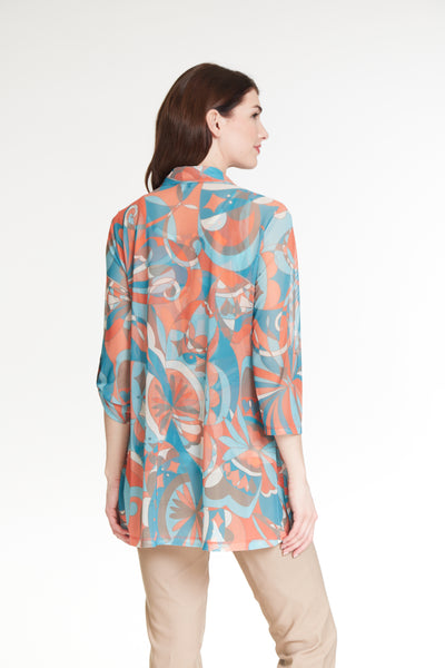 Print Mesh Shirt with Cami - Multi