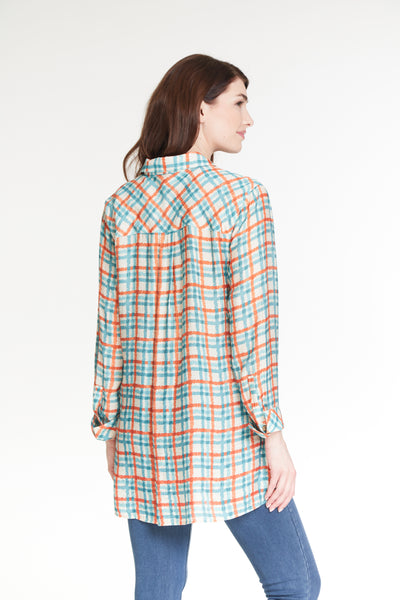 Plaid Crinkle Woven Shirt - Women's - Multi