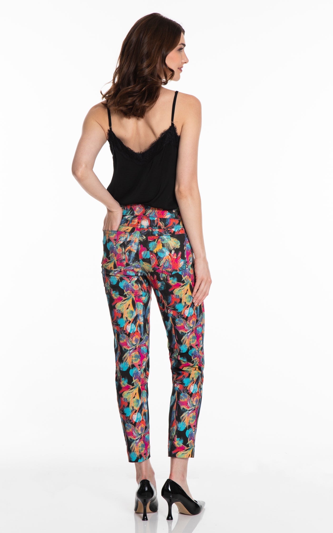 PRINT PULL-ON ANKLE PANT - Floral Multi