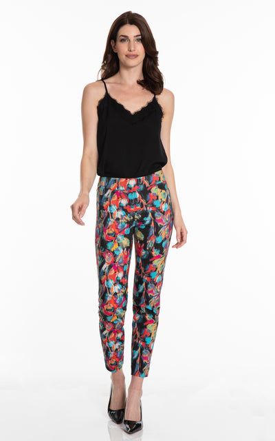 PRINT PULL-ON ANKLE PANT - Floral Multi