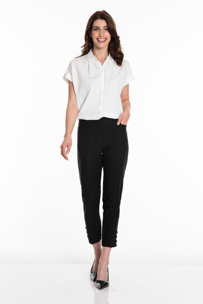 PLUS PULL-ON ANKLE PANT with RING HEM VENTS - Black