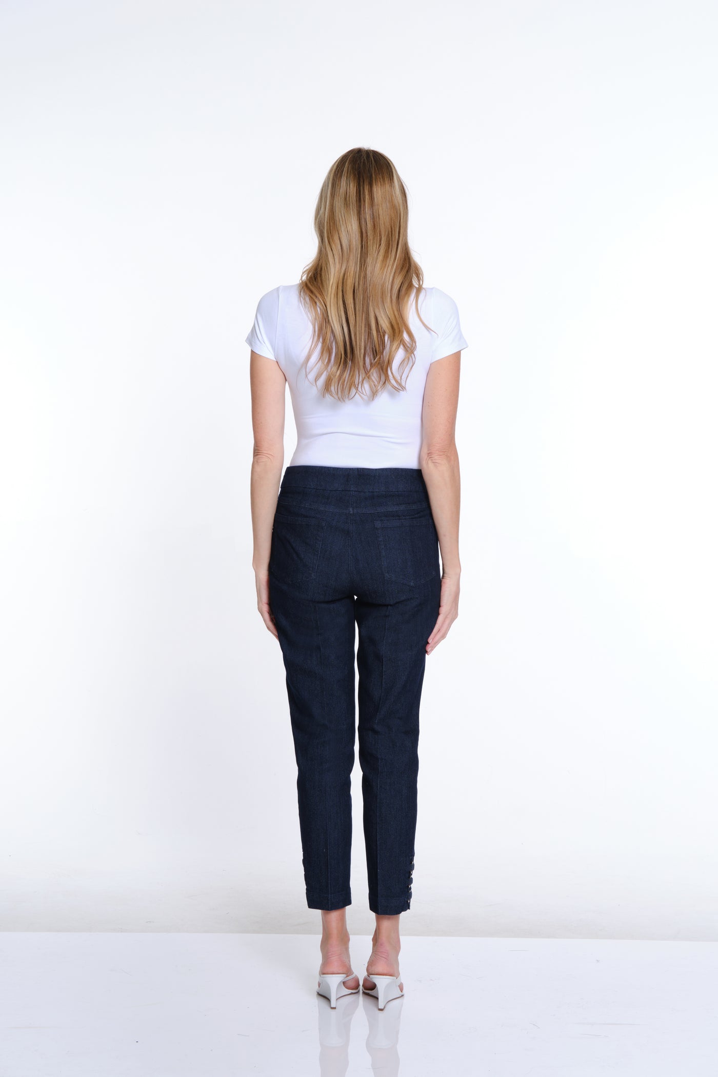 Pull On Solid Twill Ankle Pant - Denim