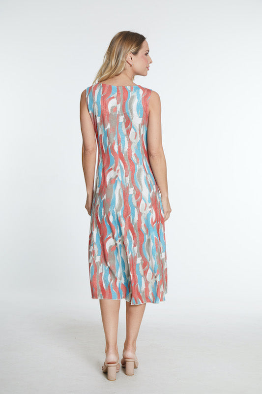 Scoop Neck Tank Dress - Abstract Multi