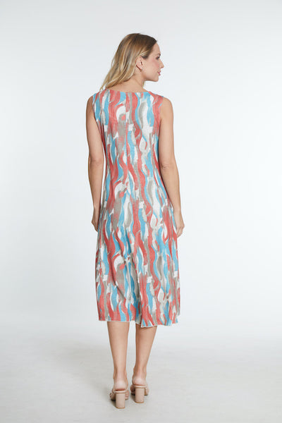 Scoop Neck Tank Dress - Abstract Multi